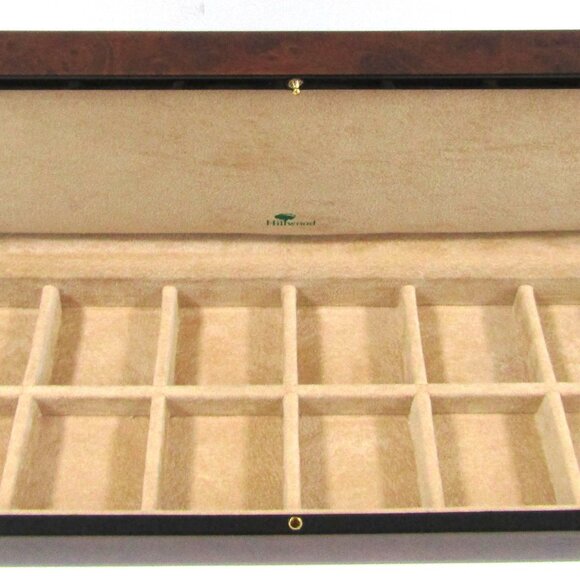 Hillwood of London High Gloss Wood 12 Slot Cufflink Box